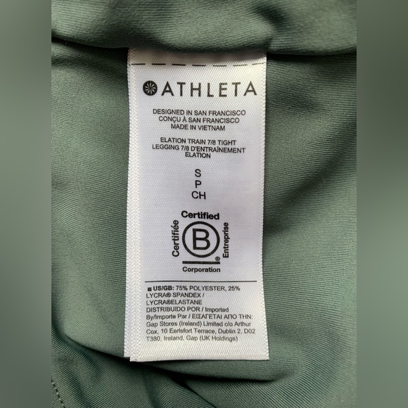 Athleta Elation Train 7/8 Tights Green Small - Picture 6 of 6